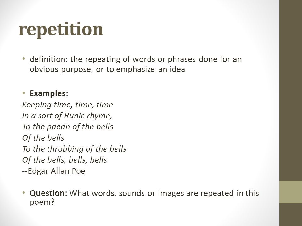 academic writing definition and example of repetition